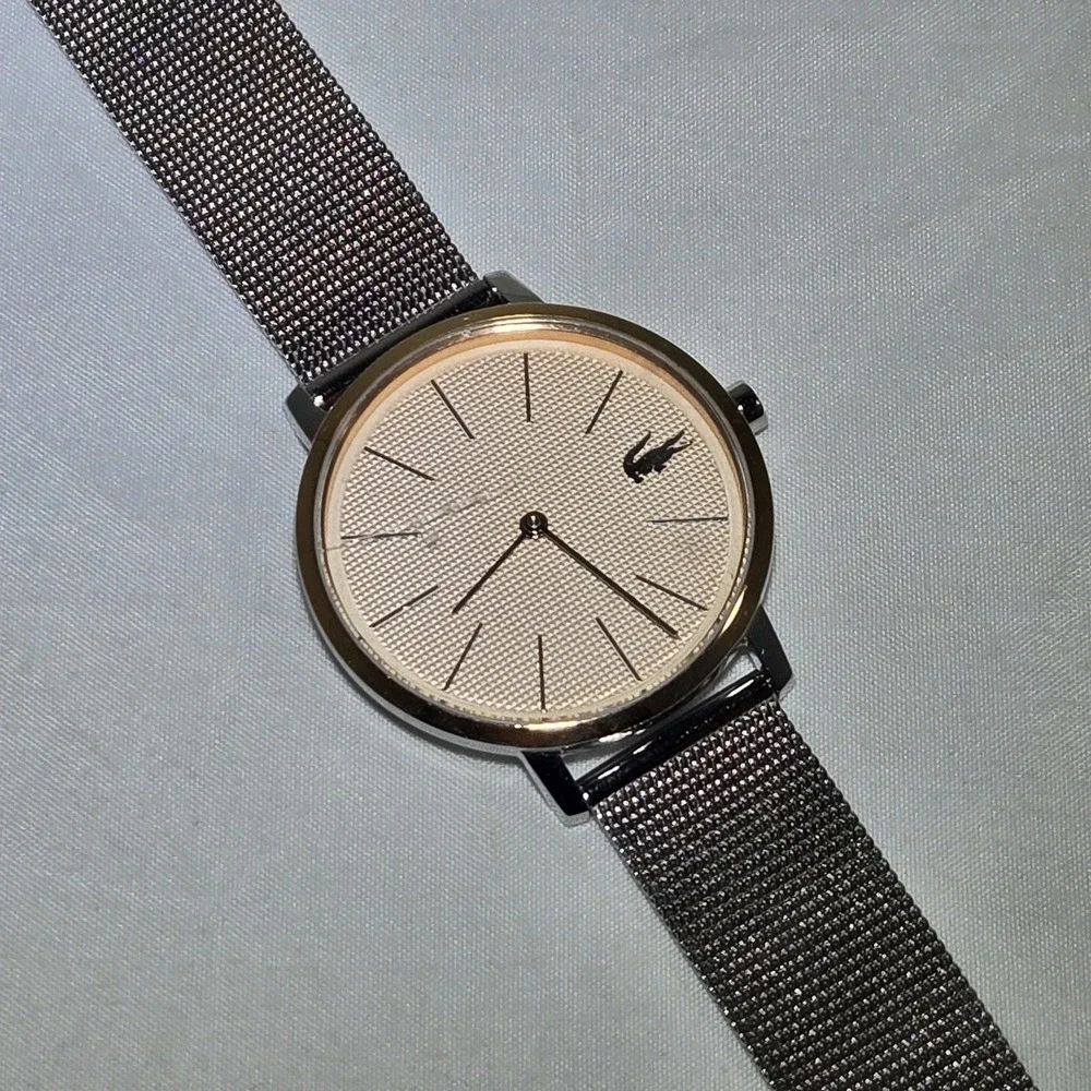 Lacoste Womens Moon Quartz Two Tone Watch‎ w Stainless Steel Mesh Strap 35mm